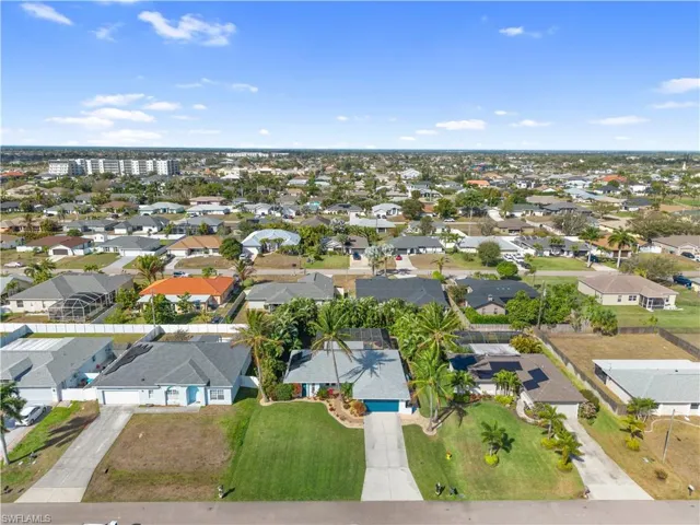 Aerial view of residential area