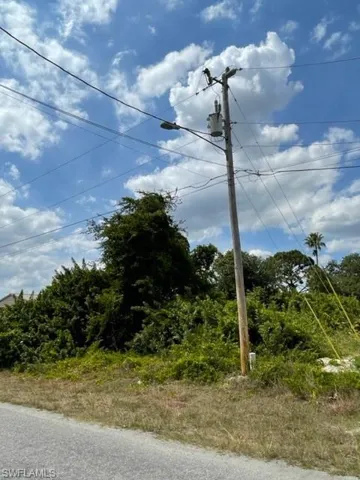 Electric / Light Pole in the front corner of the property