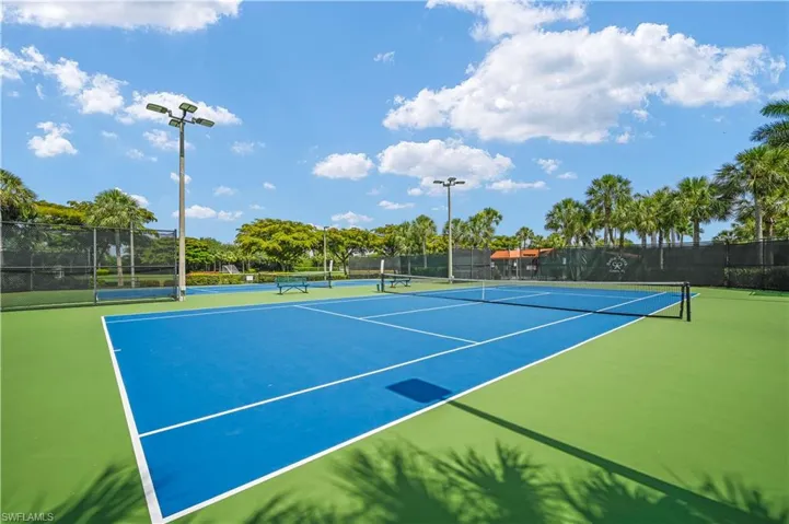 View of tennis court