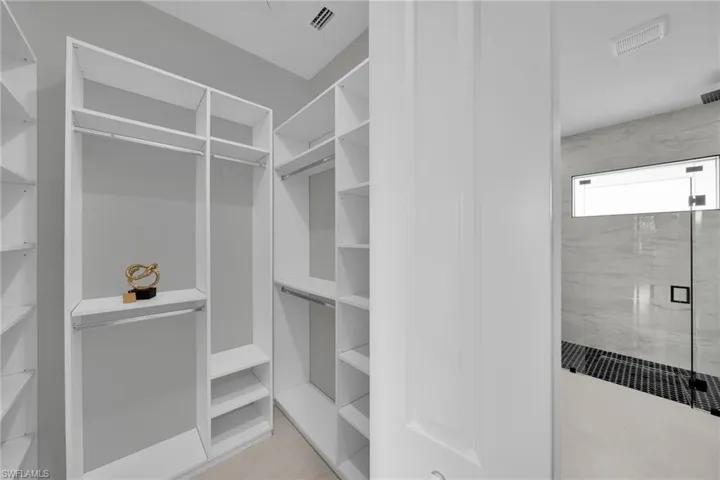 View of walk in closet