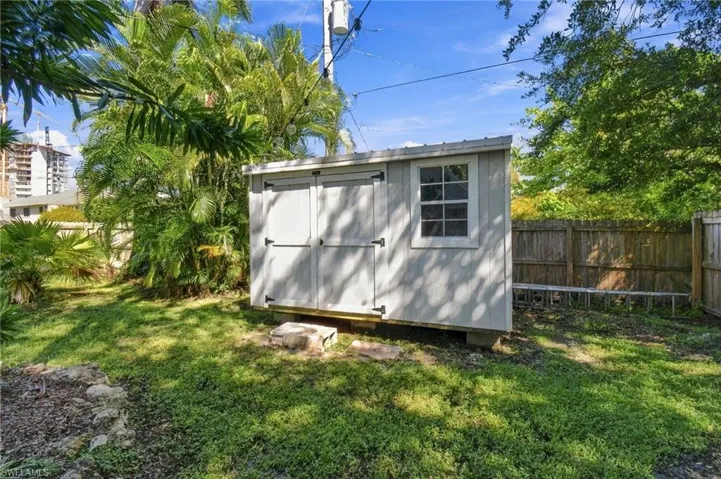 Detached storage shed for extra storage for the tenant.