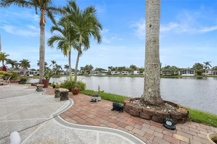 View of patio featuring a water view