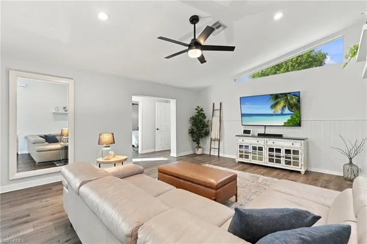 Family Room with Natural Light and high ceilings