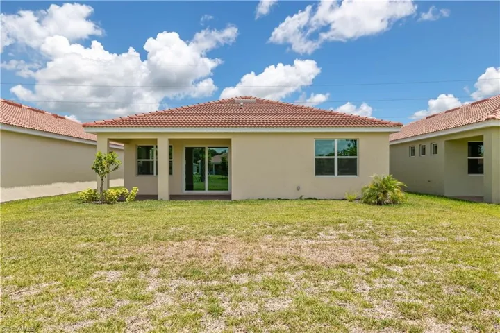 Back of house featuring a yard