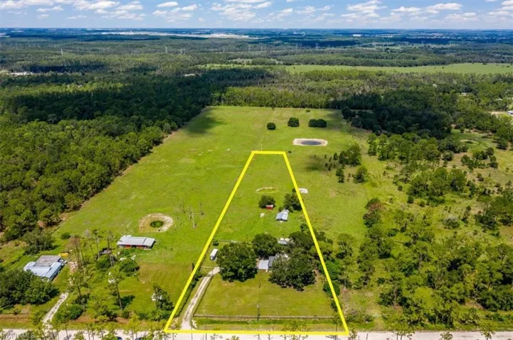 Arial view of 3 + acre property