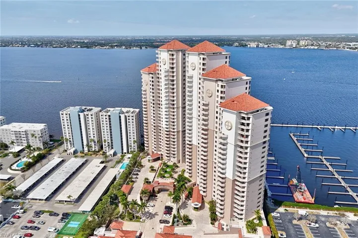 Bird's eye view of a large body of water