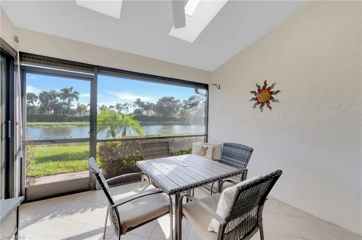 Back patio/lanai space with southern water views
