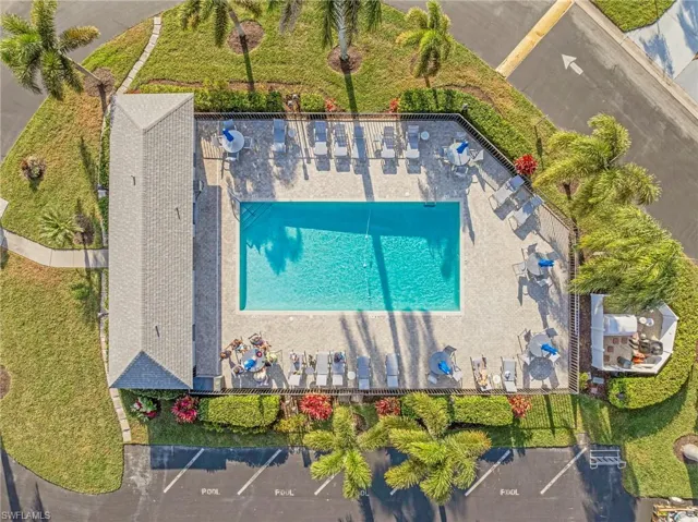 Ariel view of pool