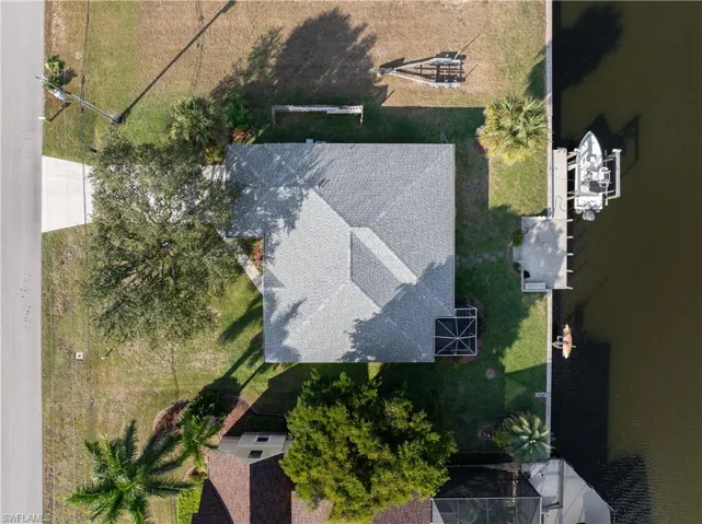Drone / aerial view of a nearby body of water