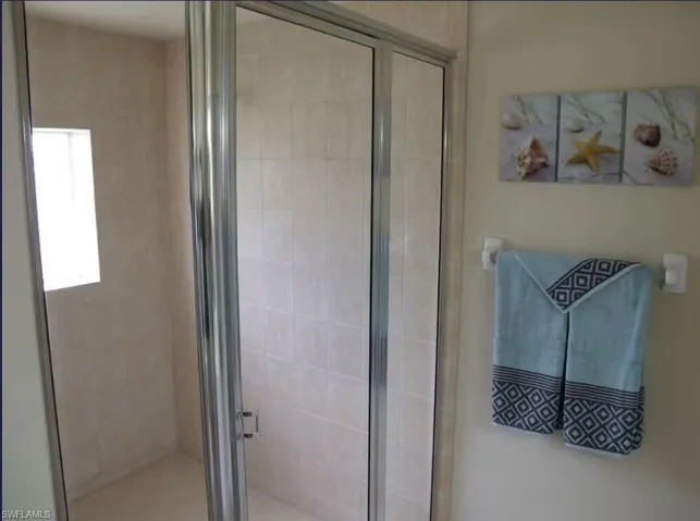 Bathroom with a shower stall