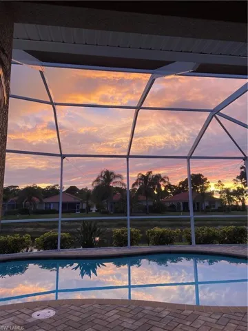Pool daily sunset