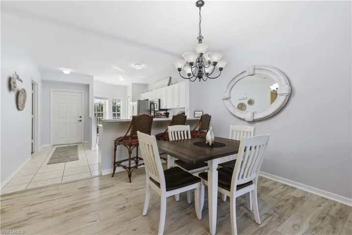 Coastal dining area and bar top