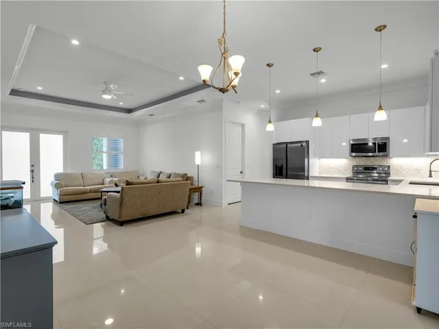 Dining Area with lighting fixture