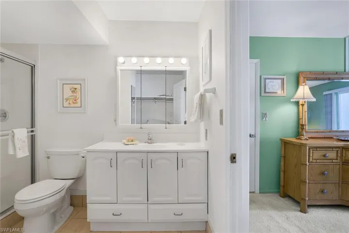 Has an adjoining dressing/walk-in closet