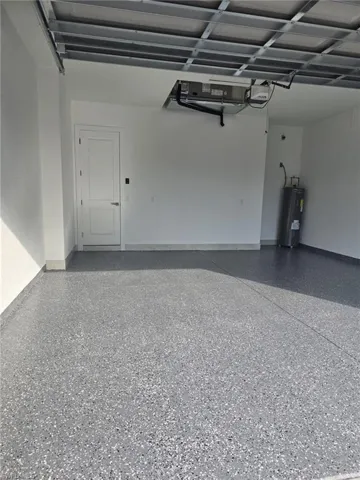 Garage with electric water heater