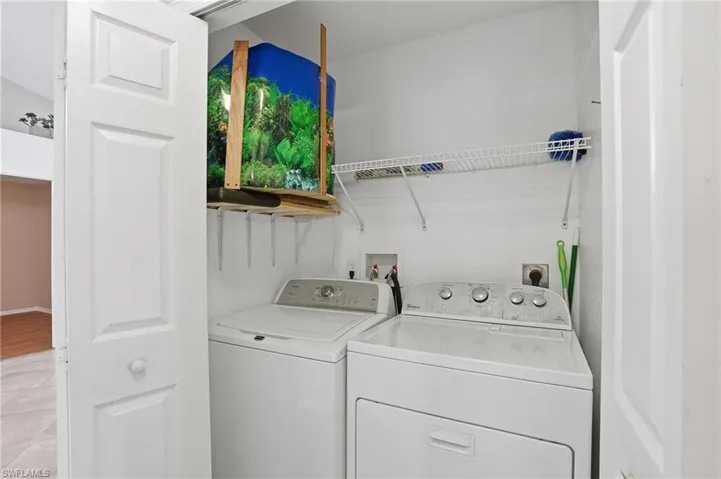 Laundry in hall.