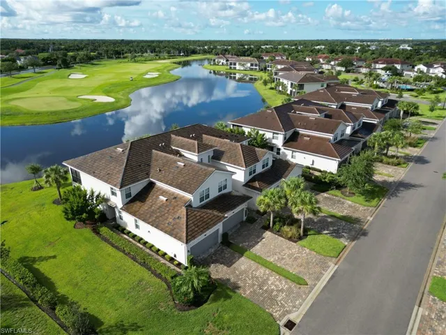 Bird's eye view featuring a water view at hole #1