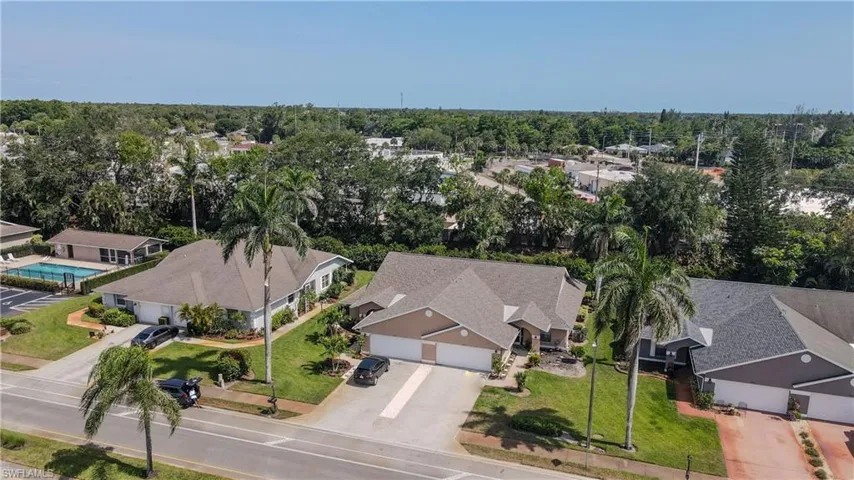 Aerial perspective of suburban area