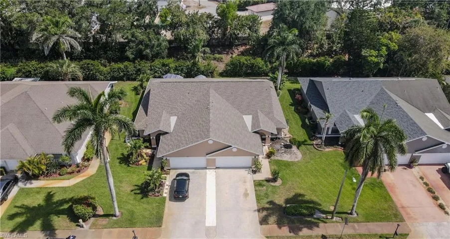 Aerial perspective of suburban area