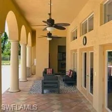 View of patio / terrace featuring ceiling fan