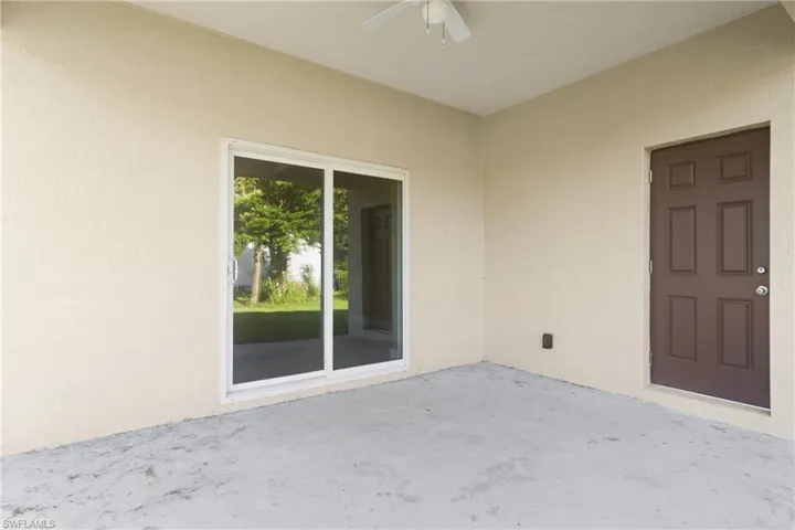 View of patio / terrace featuring ceiling fan