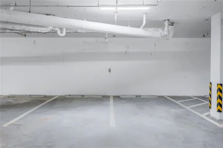 Assigned parking spaces in the underground garage