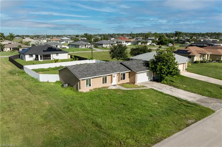 Aerial view of residential area