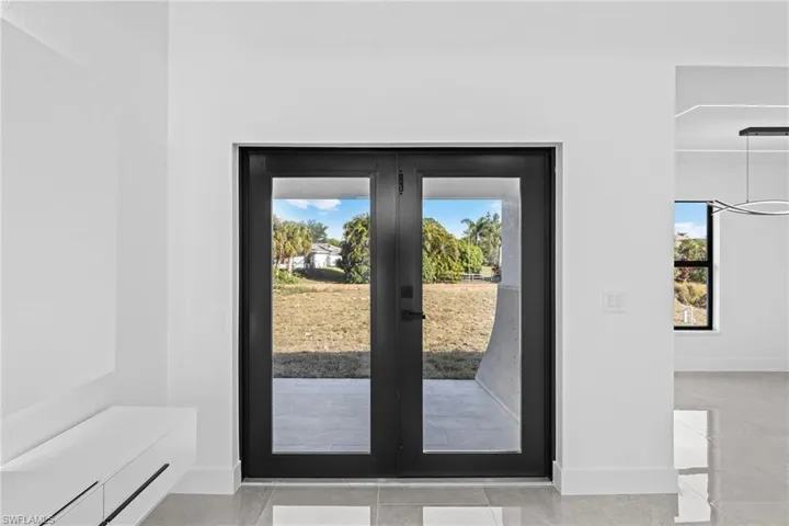 Entryway with french doors
