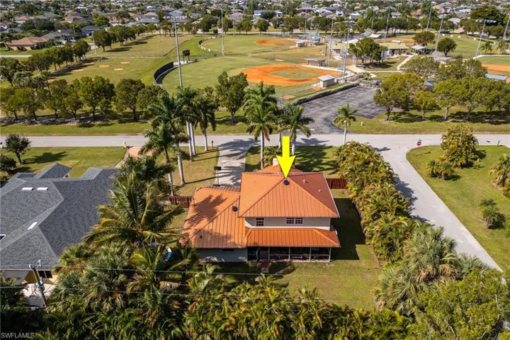 Aerial view of residential area
