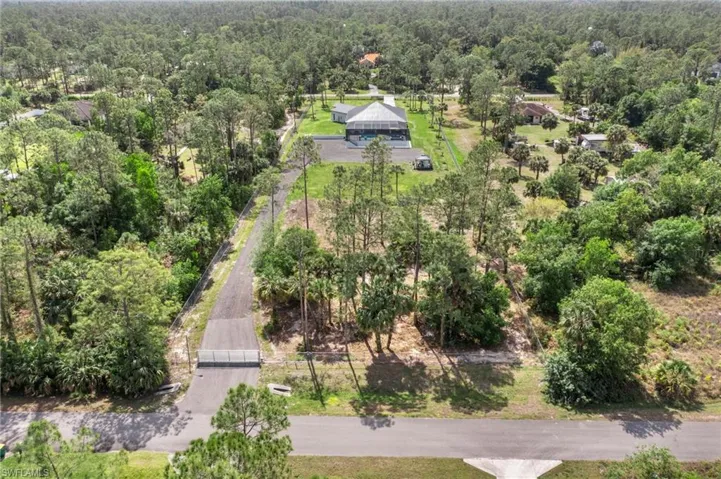 Aerial view with a view of trees