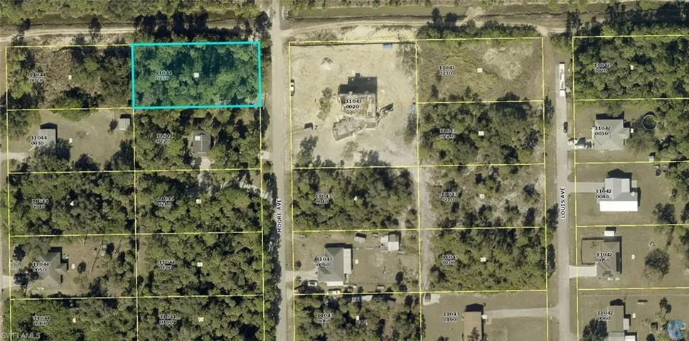Aerial Parcel Map. Displaying property boundaries and identifying the property in question