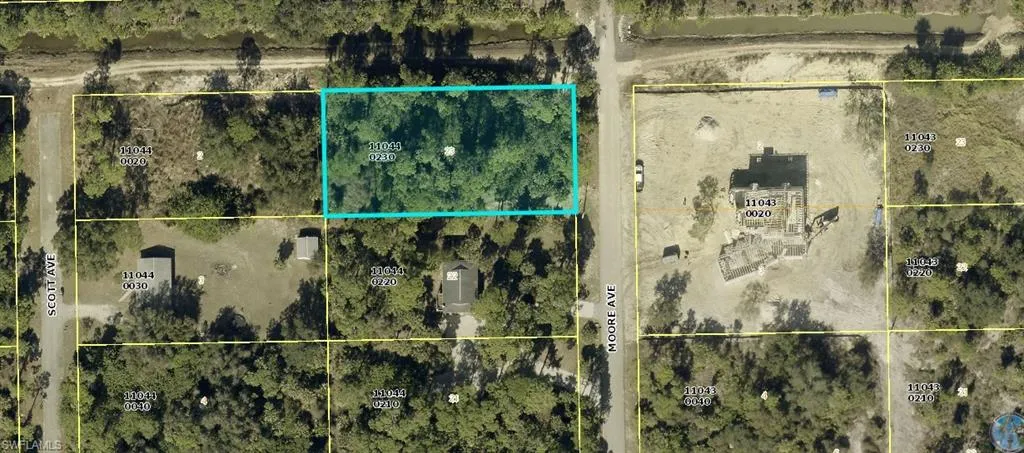 Aerial Plat Map. Indicating the parcel configuration and identifying the property within its geographic context