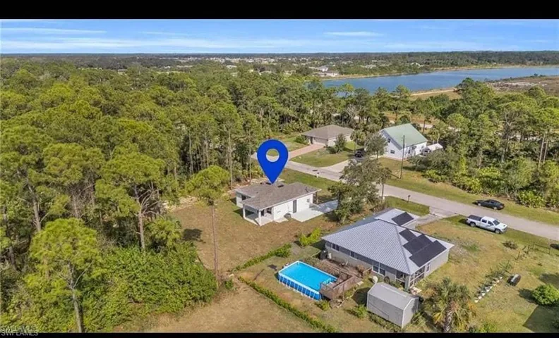Bird's eye view of a large body of water