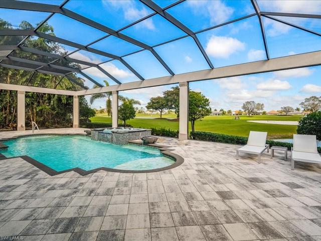 pool, spillover spa with fire pool water features with picture screens
