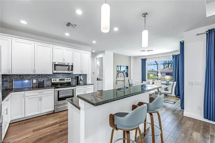 Kitchen with stainless steel appliances