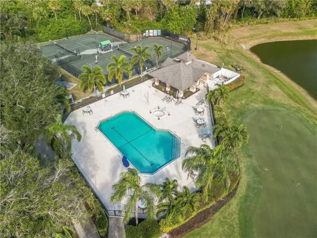 Bird's eye view of one of the 5 community pools
