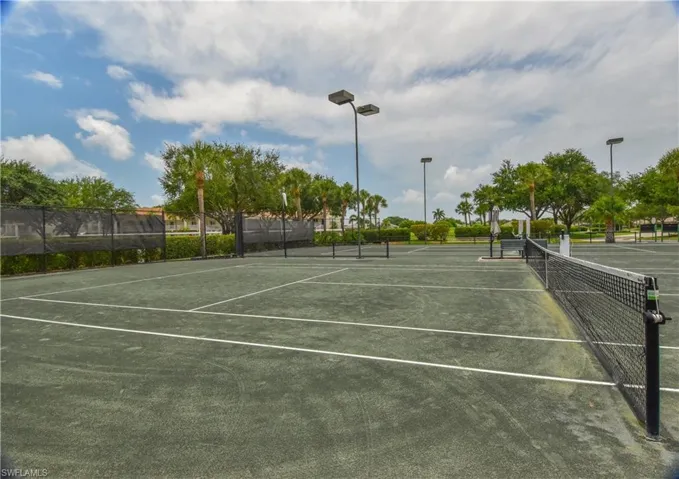 Tennis courts next to your building.