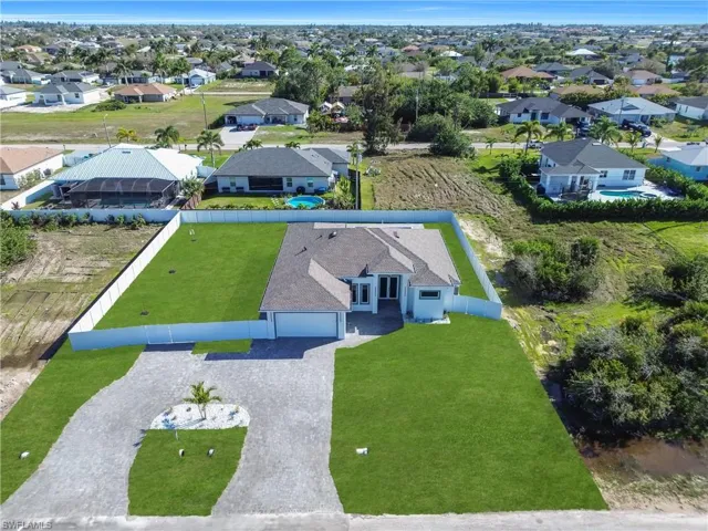 Aerial view of residential area