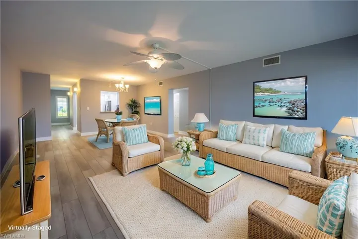 Living and dining areas!  VIRTUALLY STAGED