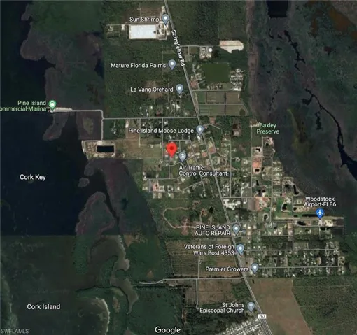 Aerial map of property and surrounding area