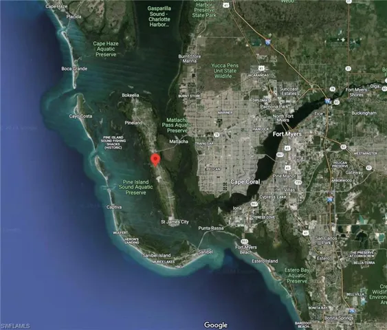 Aerial map of property and surrounding area