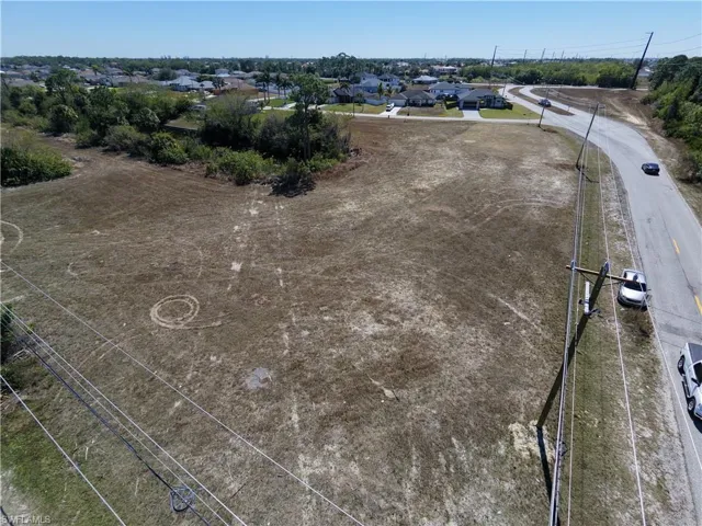 Aerial perspective of suburban area