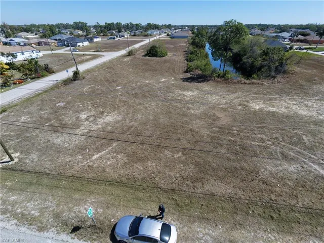 Aerial perspective of suburban area