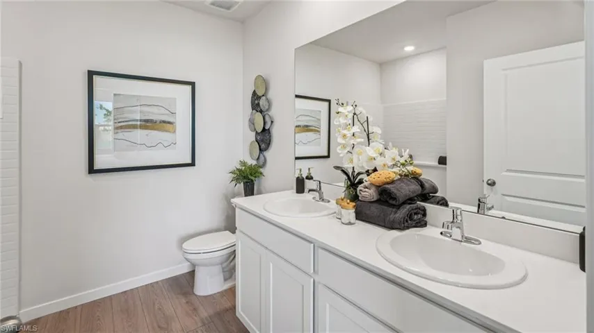 Inside of the primary bathroom.