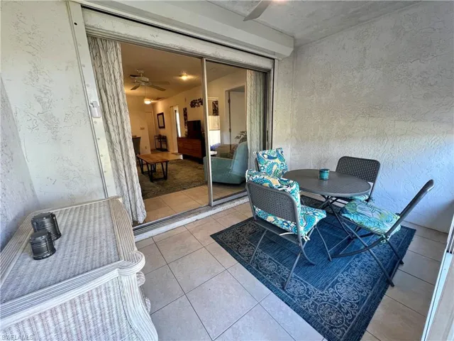 View of patio, sliders
