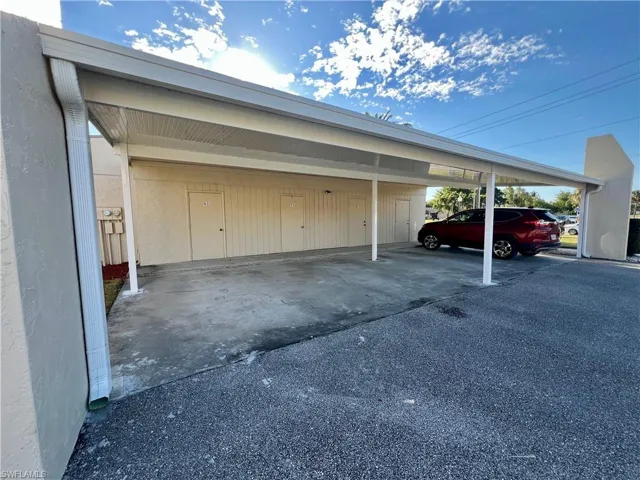 Parking carport and storage shed