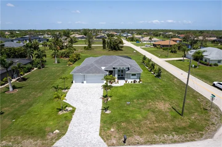 Aerial perspective of suburban area