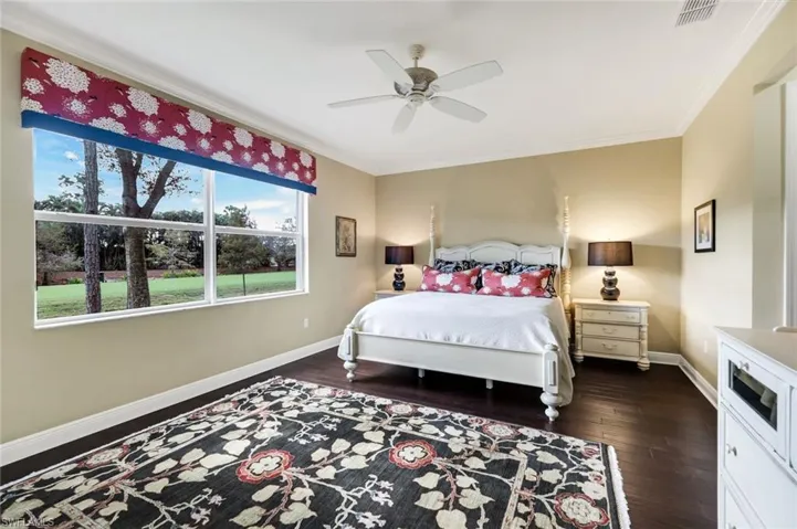 Spacious master suite with engineered hard wood flooring
