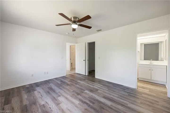 Master bedroom with walk in closet