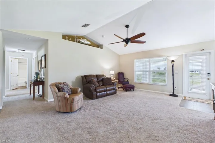 Natural light from windows and door